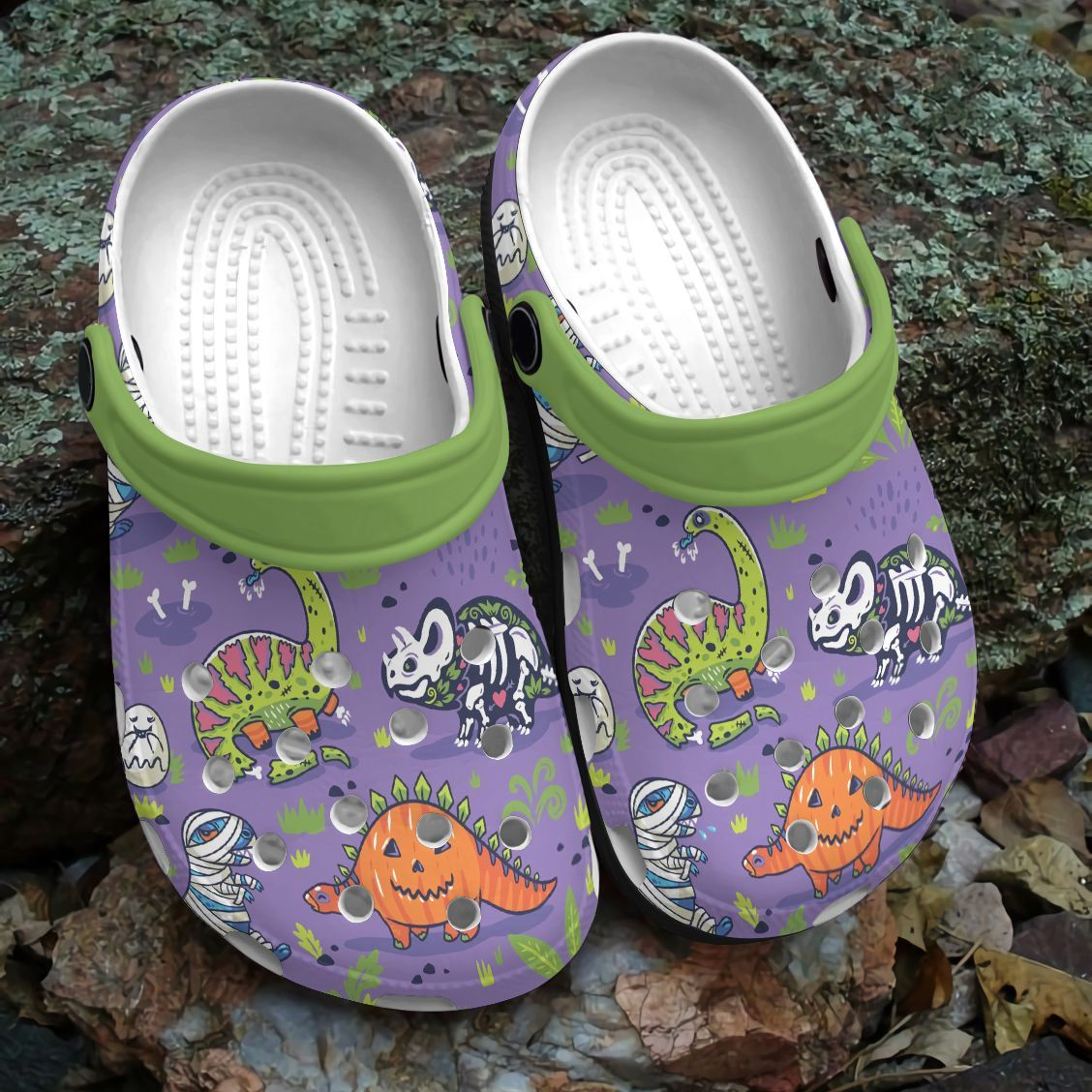 Halloween Dinosaur Skeleton Crocs For Men Women And Kids
