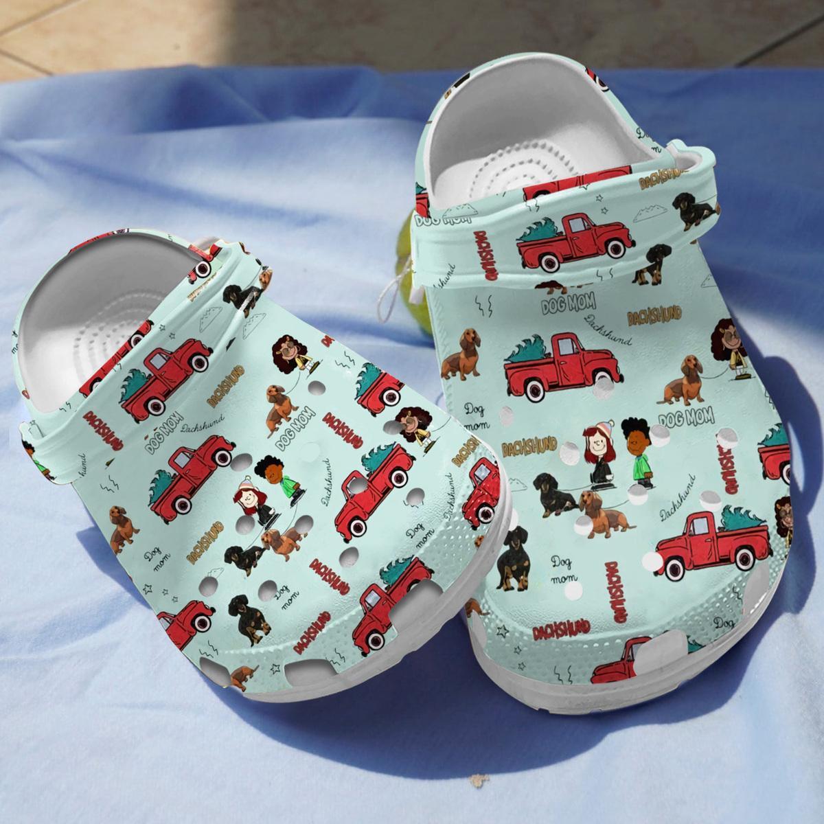Dachshund Red Truck Crocs For Men Women And Kids