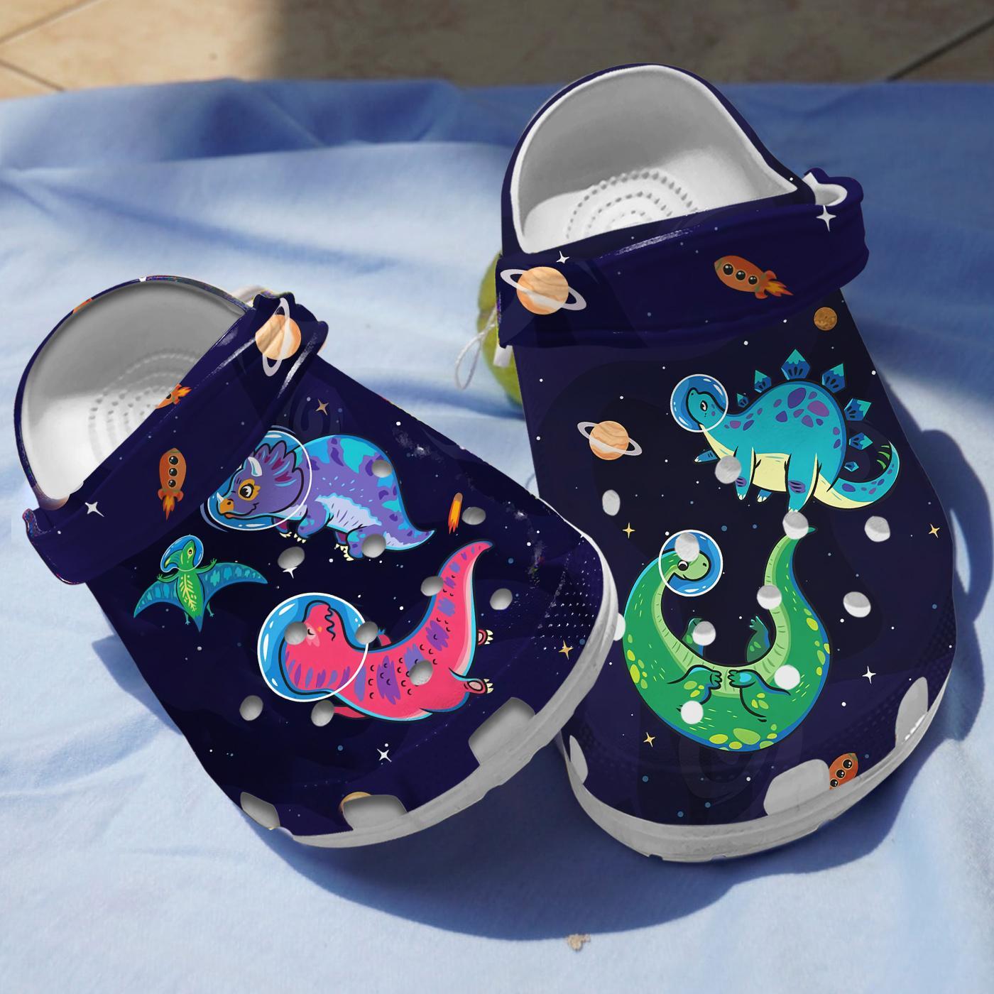 Dinosaur In Space Crocs For Men Women And Kids