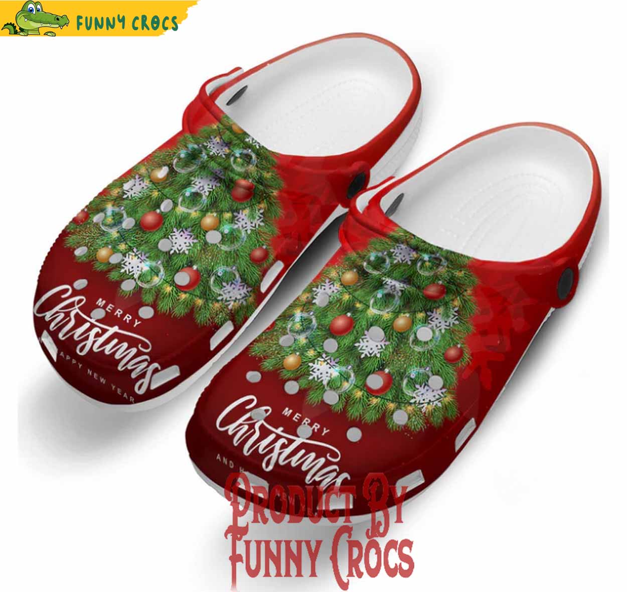 Lovely Red Christmas Tree Crocs For Men Women And Kids