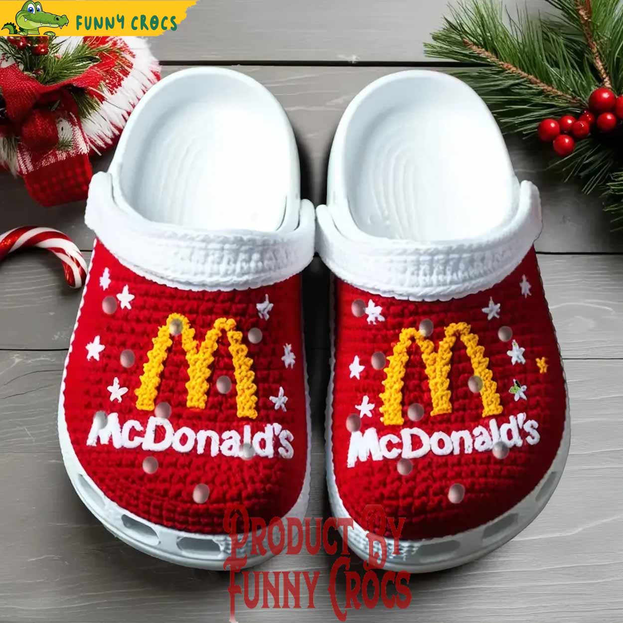 Knit Effect McDonalds Food Drink Christmas Crocs For Men Women And Kids