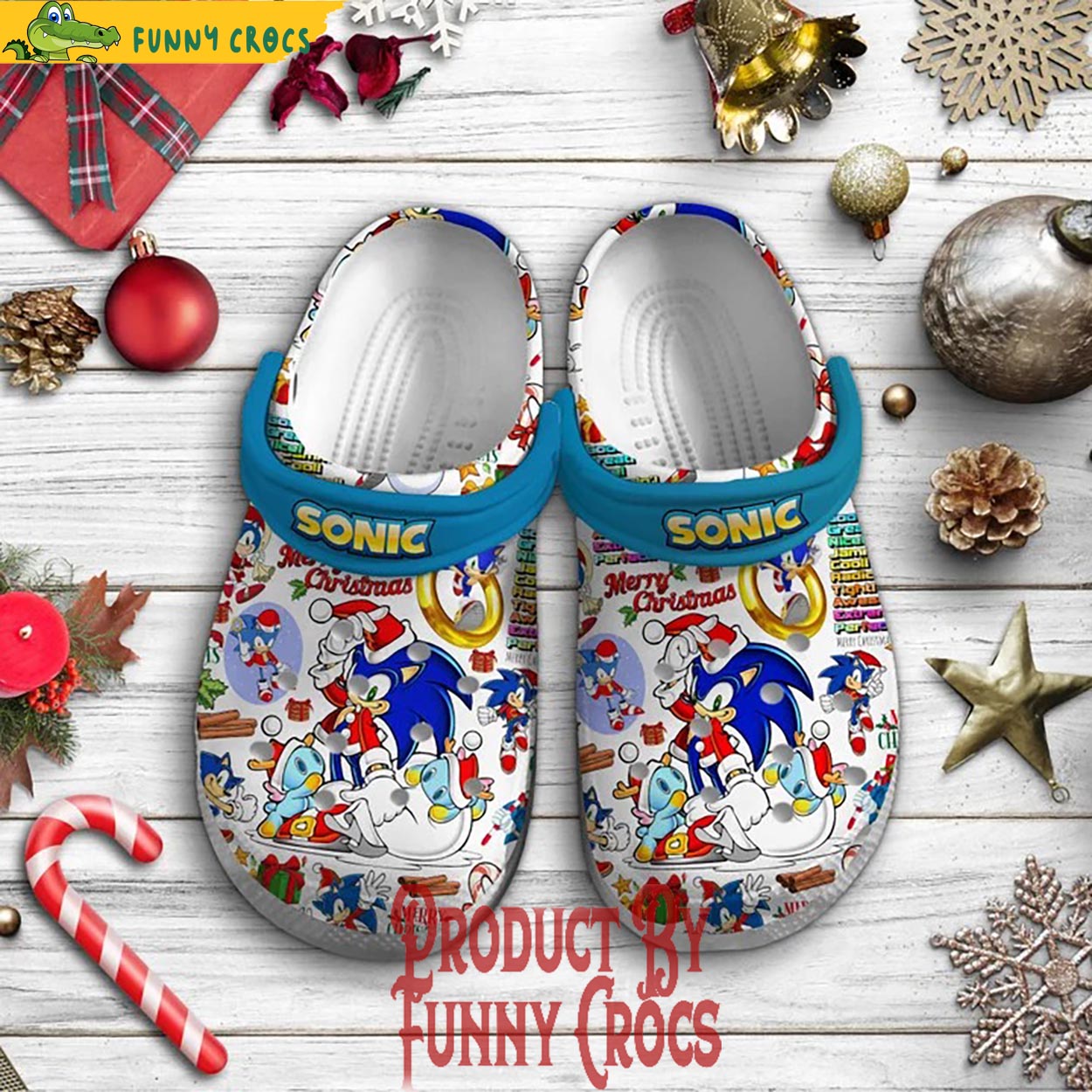 Sonic The Hedgehog Game Christmas Crocs For Men Women And Kids