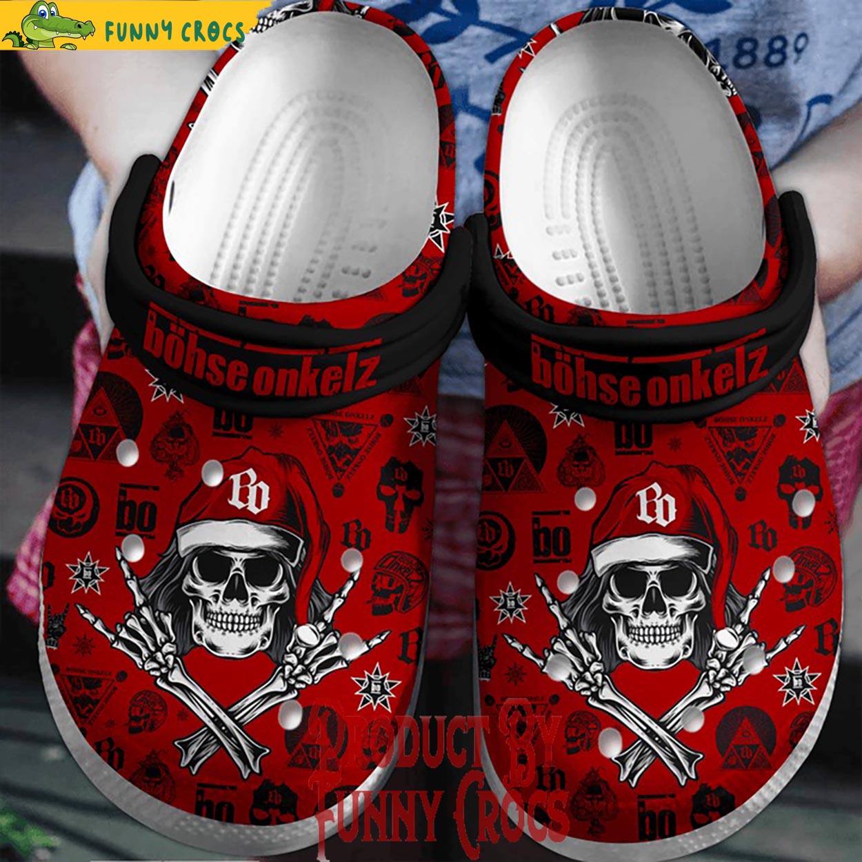 Bohse Onkelz Skull Christmas Crocs For Men Women And Kids