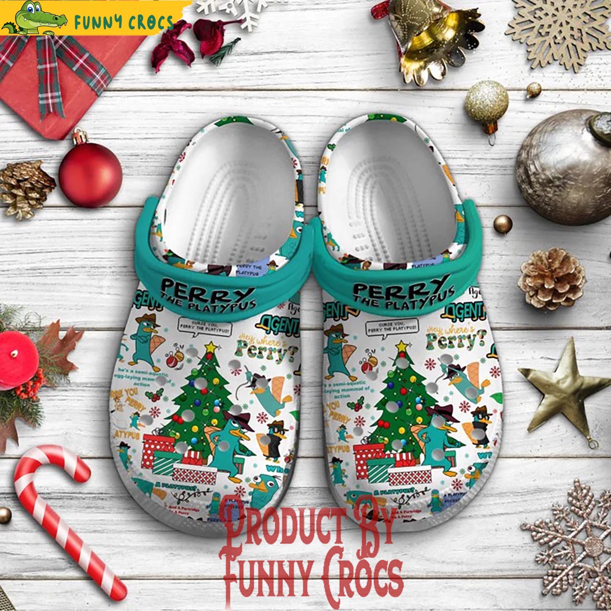 Perry Phineas And Ferb TV Series Christmas Tree Crocs