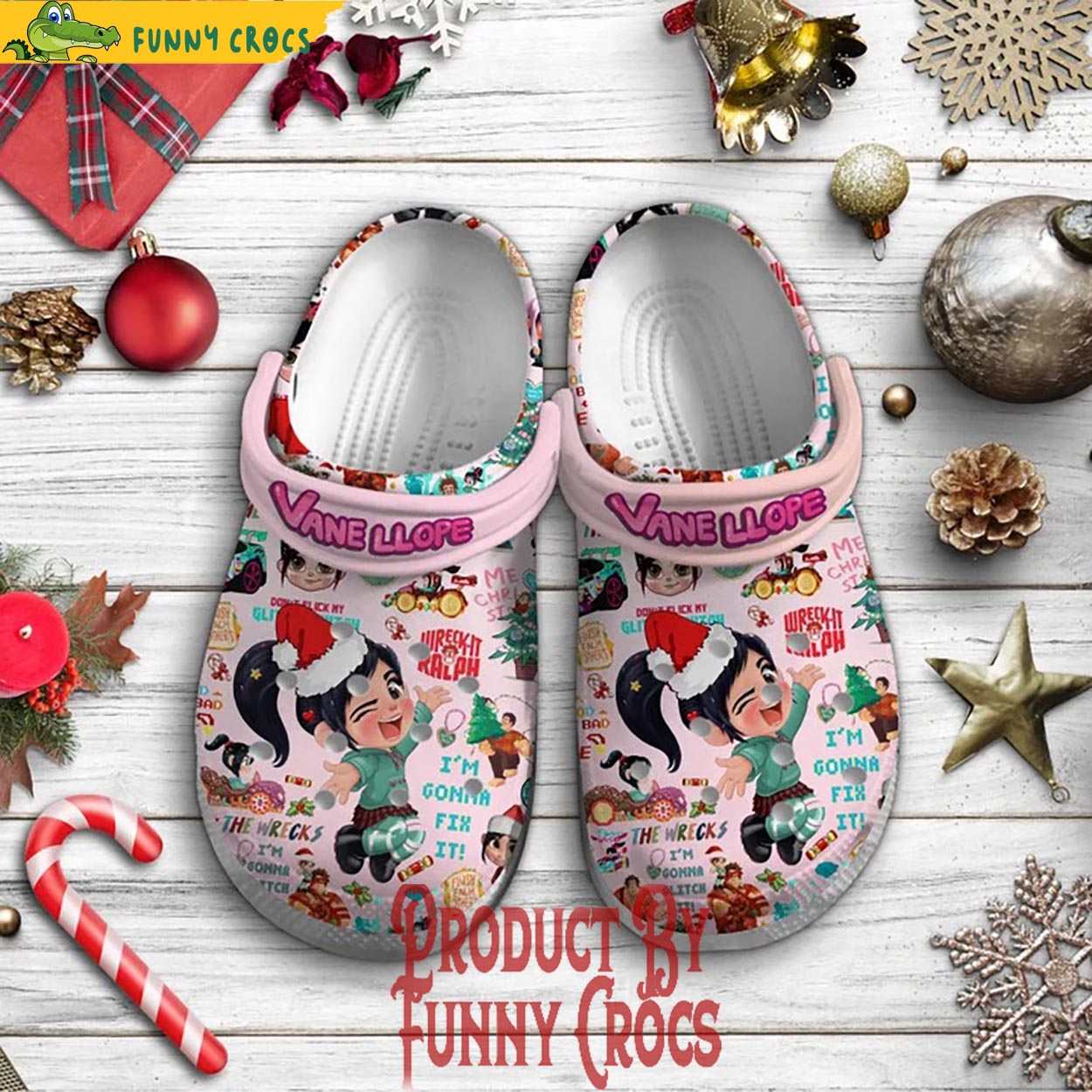 Vanellope Cartoon Christmas Crocs For Men Women And Kids