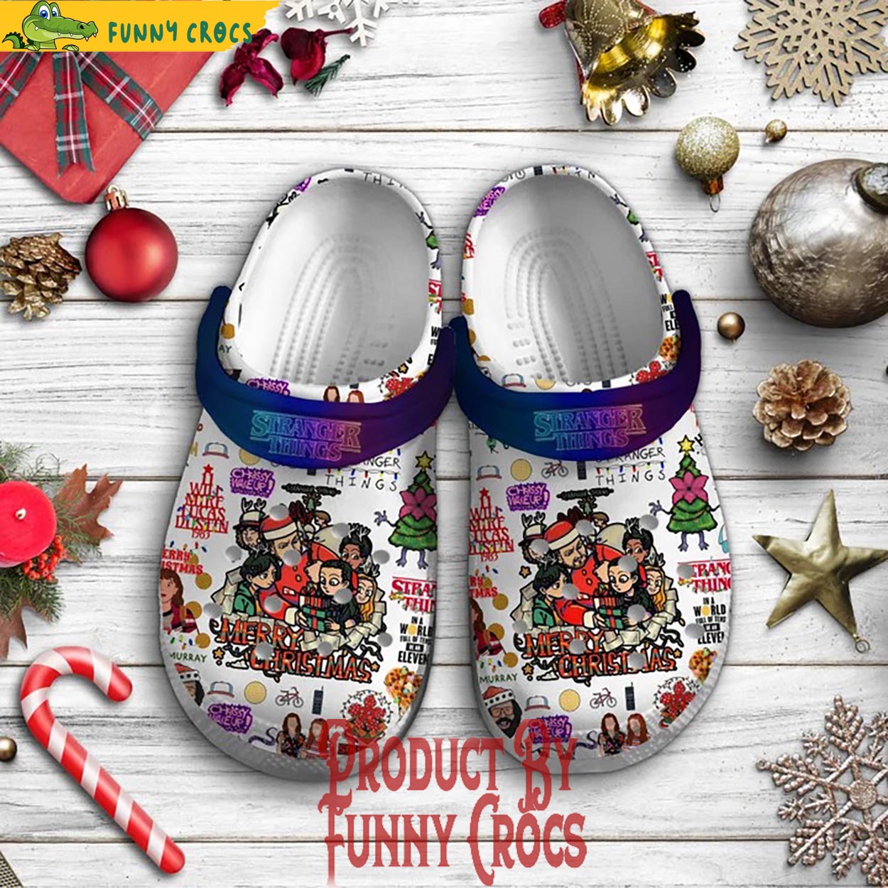 Stranger Things TV Series Merry Christmas Crocs For Men Women And Kids