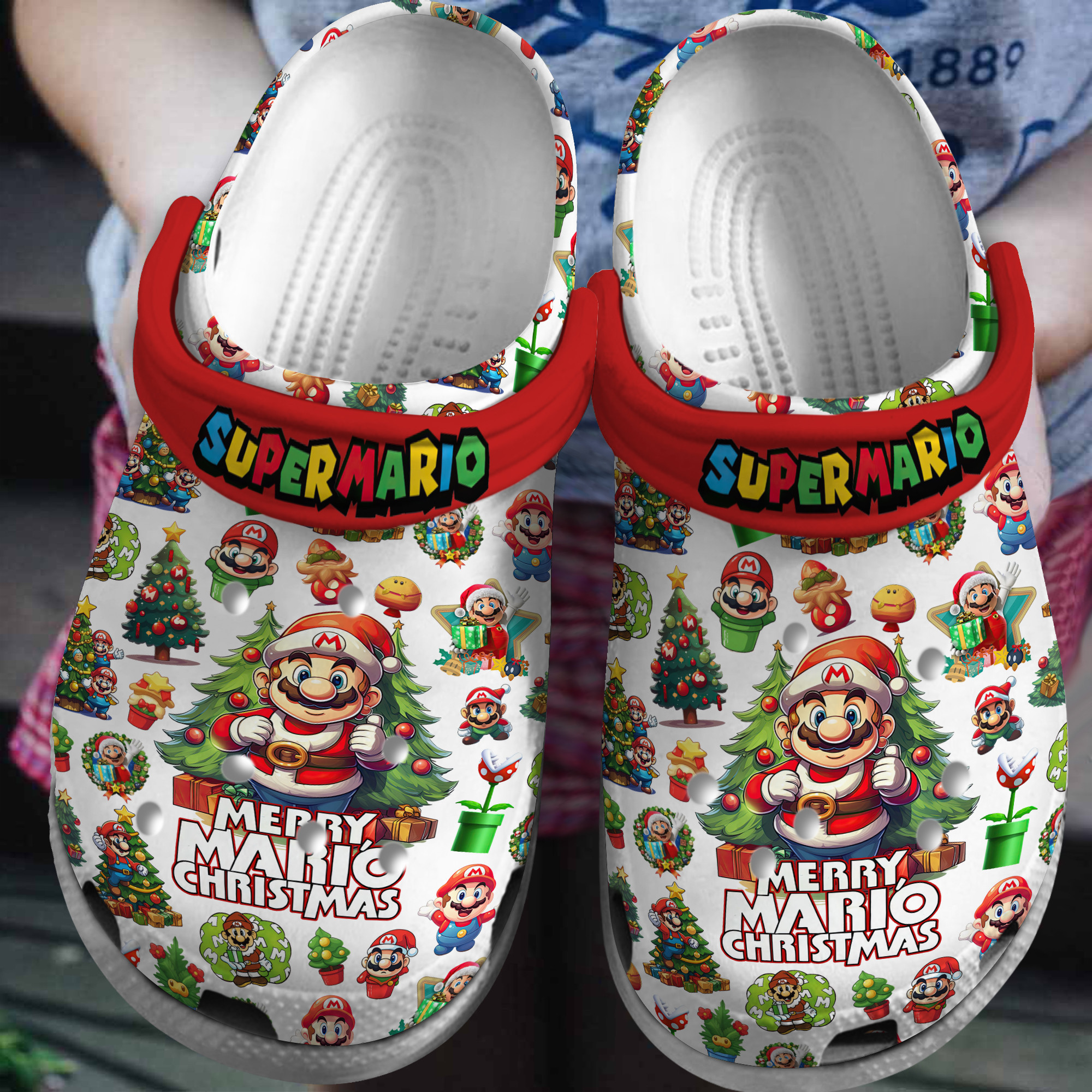 Super Mario Christmas Game Crocs For Men Women And Kids