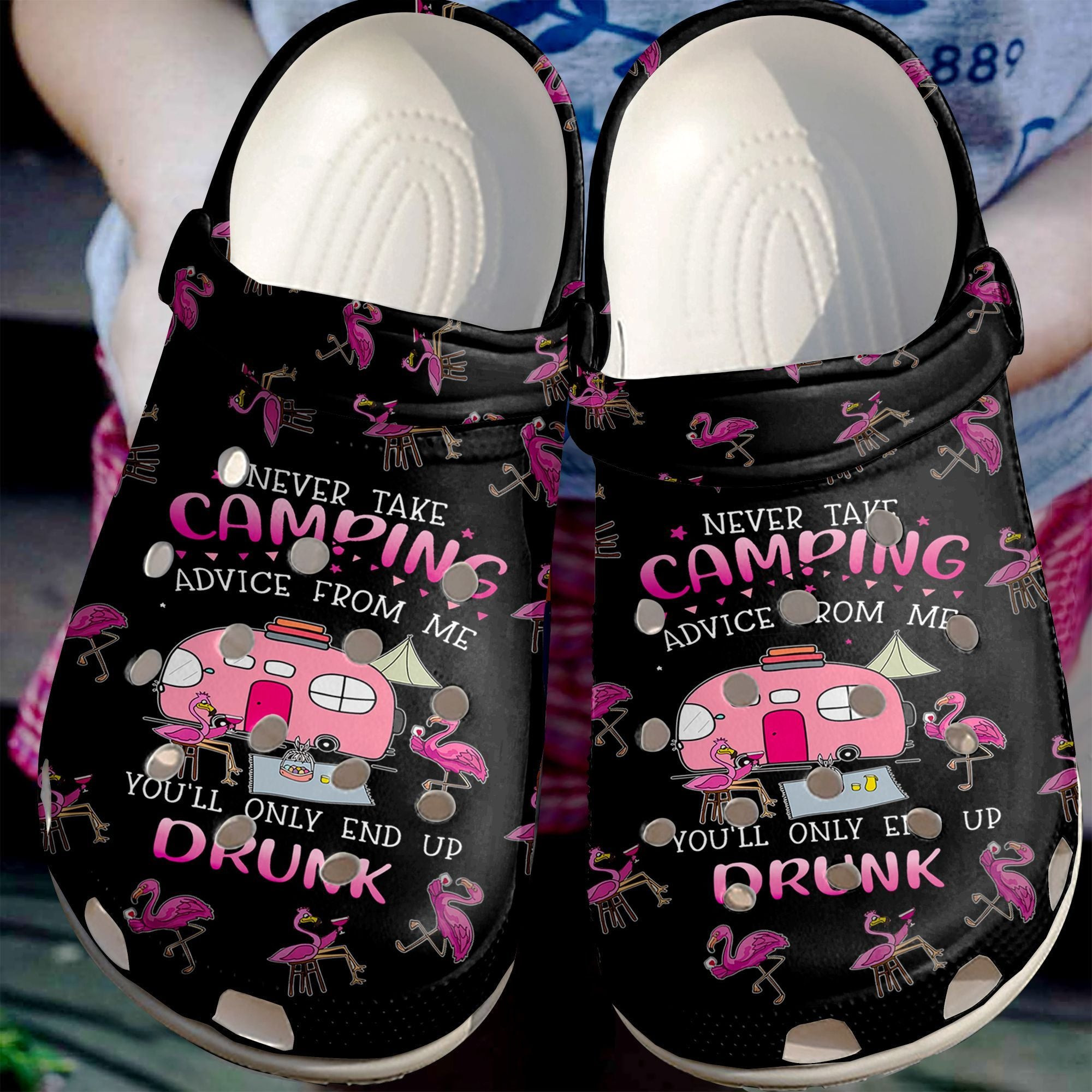 Camping Advices From Me Crocs Shoes Flamingo And Bus Camp Custom Shoe