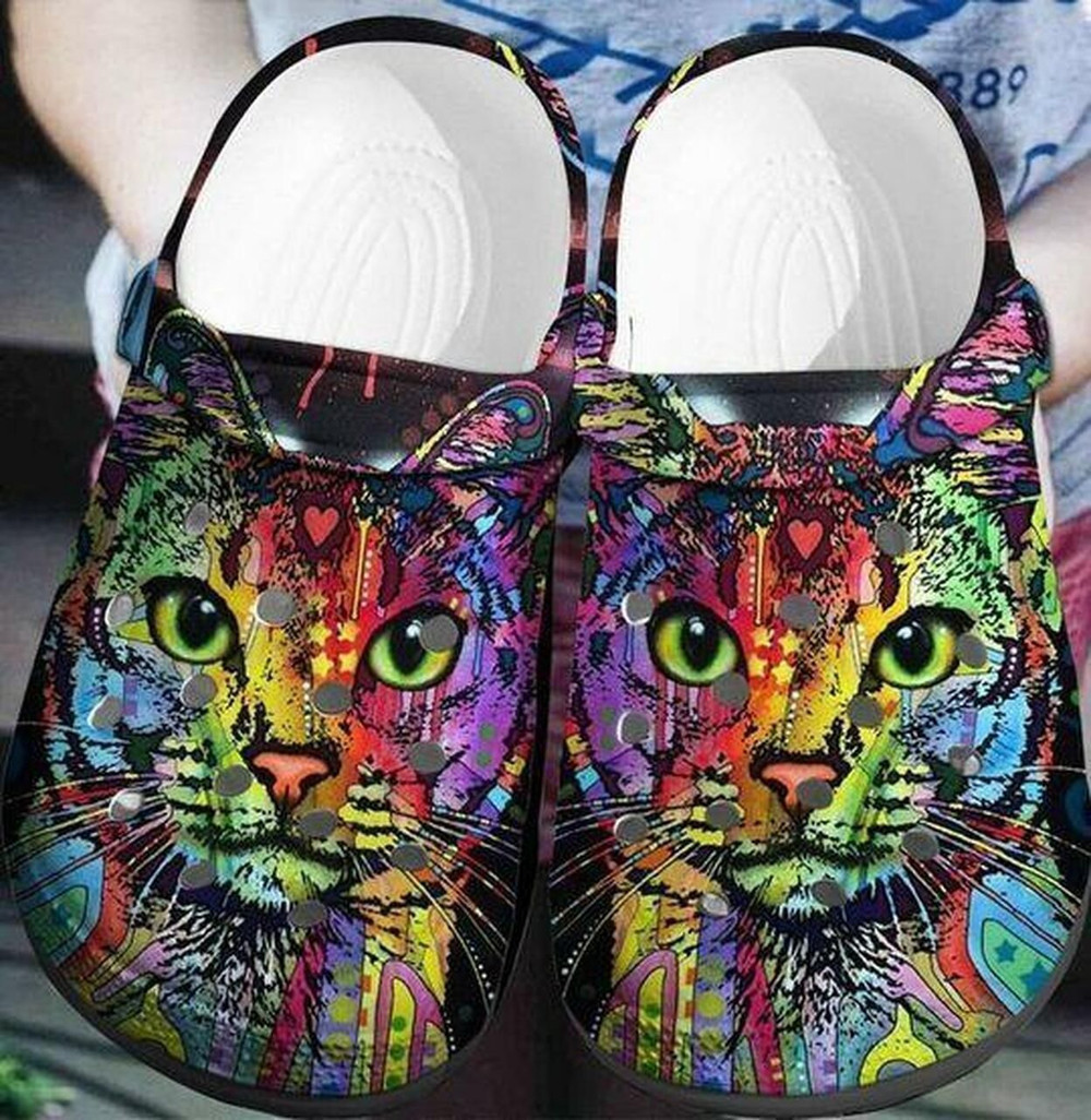 Lgbt Cat Paint Flakes Personalized 202 Gift For Lover Rubber Crocs Shoes Comfy Footwear