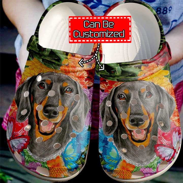 Dog Dachshund Butterfly Colorful Crocs Shoes For Men And Women