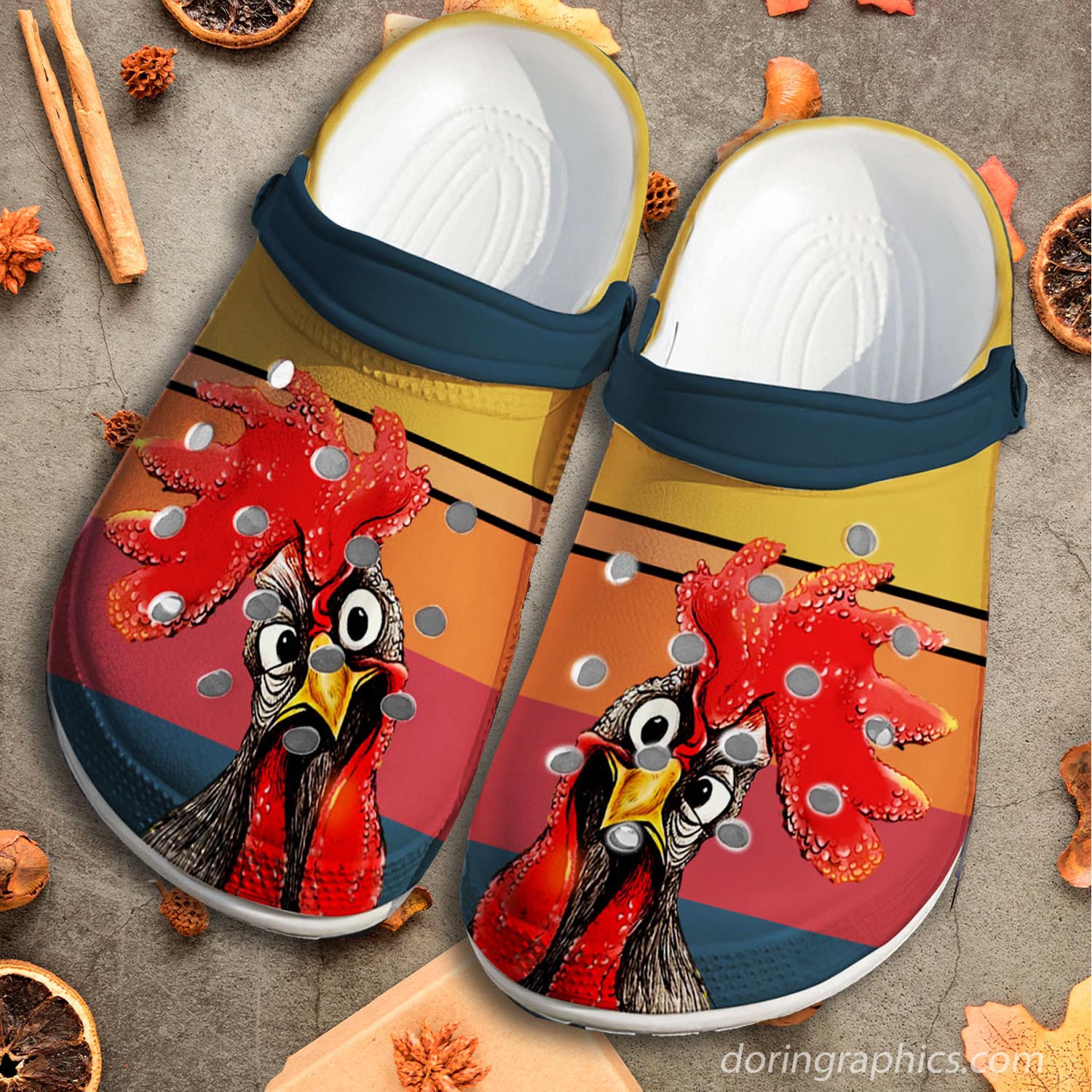 Chicken Looking Custom Crocs Shoes Funny Stop Starting Look Chicken Crocs Shoes Christmas Women Men