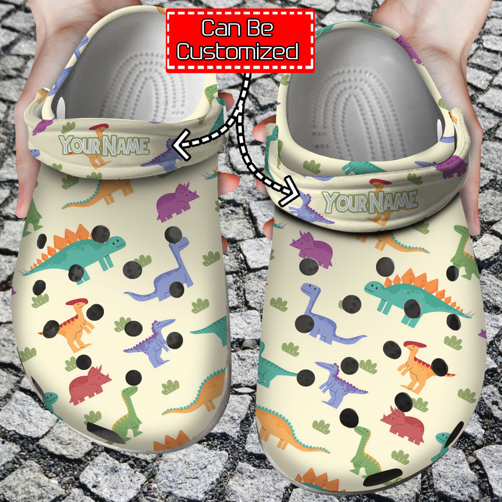 Colorful Personalized Colorful Dinosaurs Pattern Crocs Shoes For Men And Women