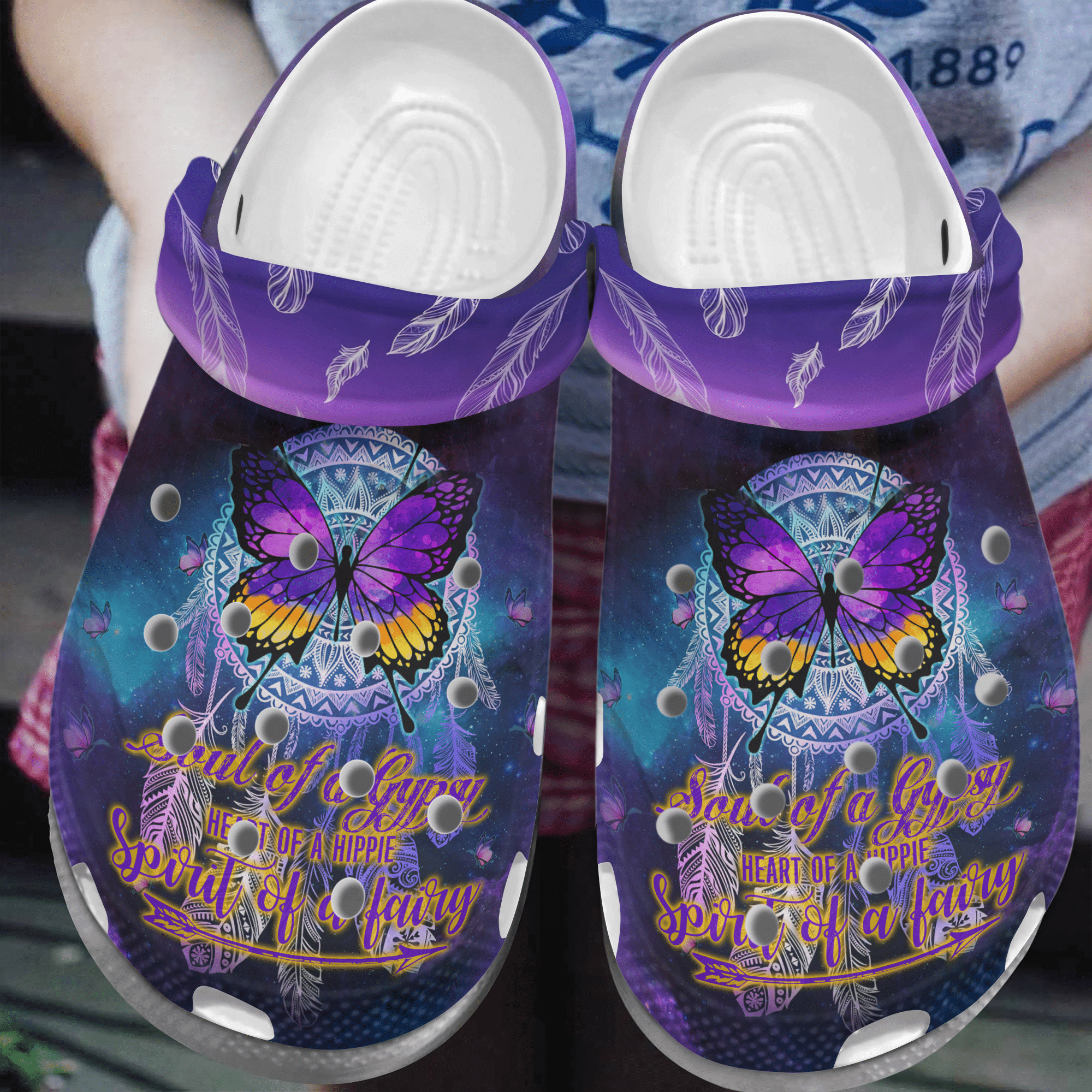 Dreamcatcher Coloring Butterfly Croc Crocs Shoes For Women Heart Of A Hippie Crocs Shoes Crocbland Crocs