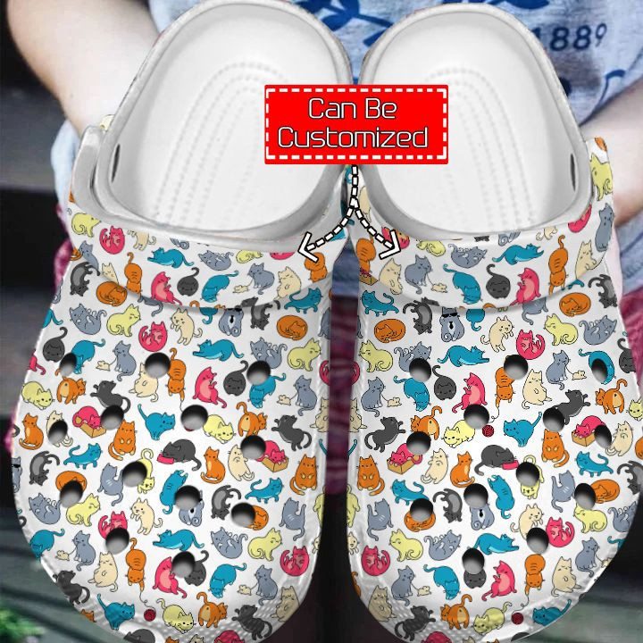 Personalized Cute CatPattern Crocs Shoes Cat