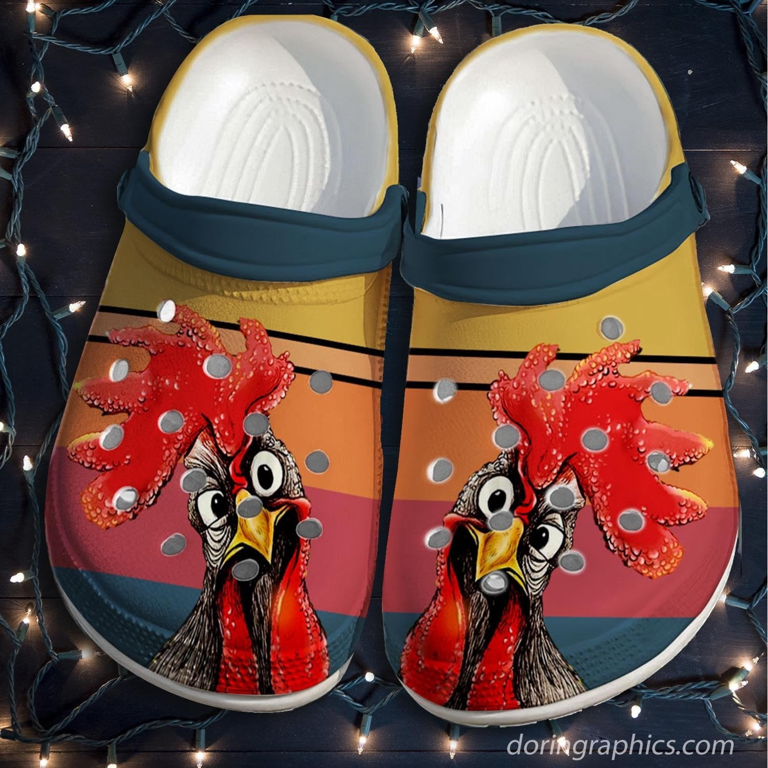 Chicken Looking Custom Shoes Crocs Funny Stop Starting Look Chicken Shoe Christmas