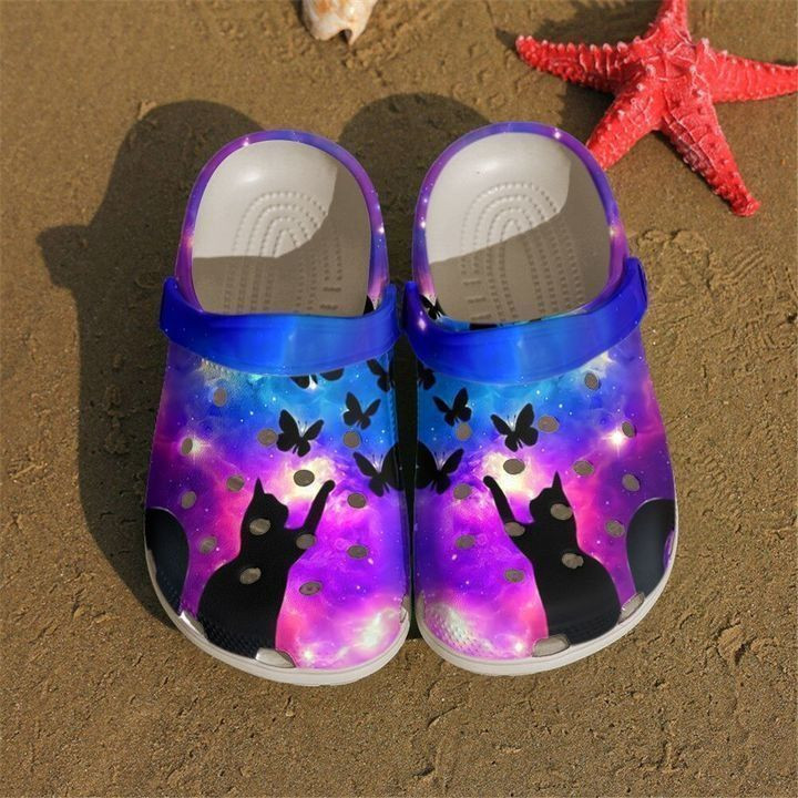 Cat Purple Butterfly Classic Crocs Shoes