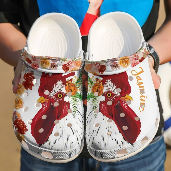 Chicken Personalized Floral Classic Crocs Shoes