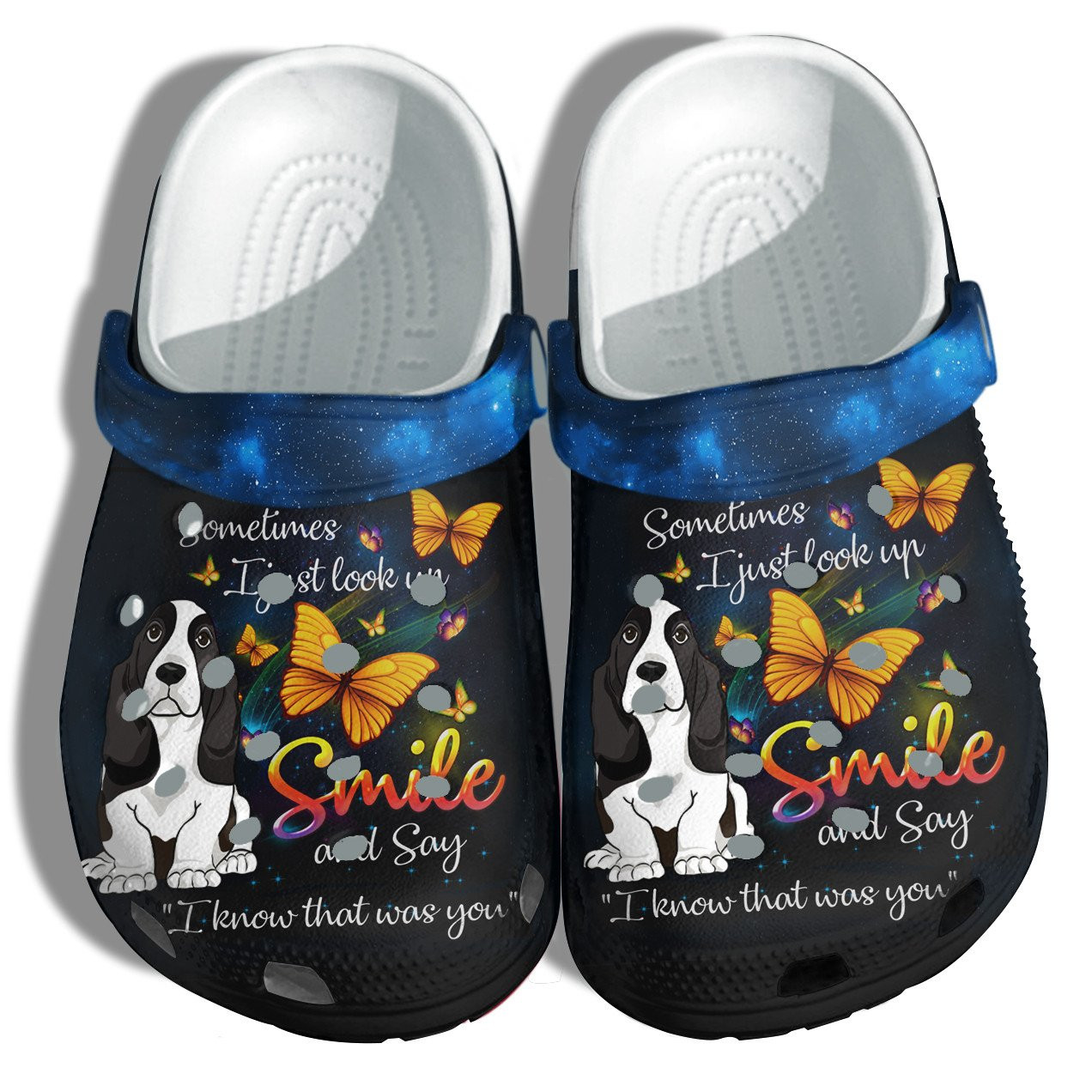 Butterfly Memory Smile Dog Crocs Shoes Dog Pet Love Customize Crocs