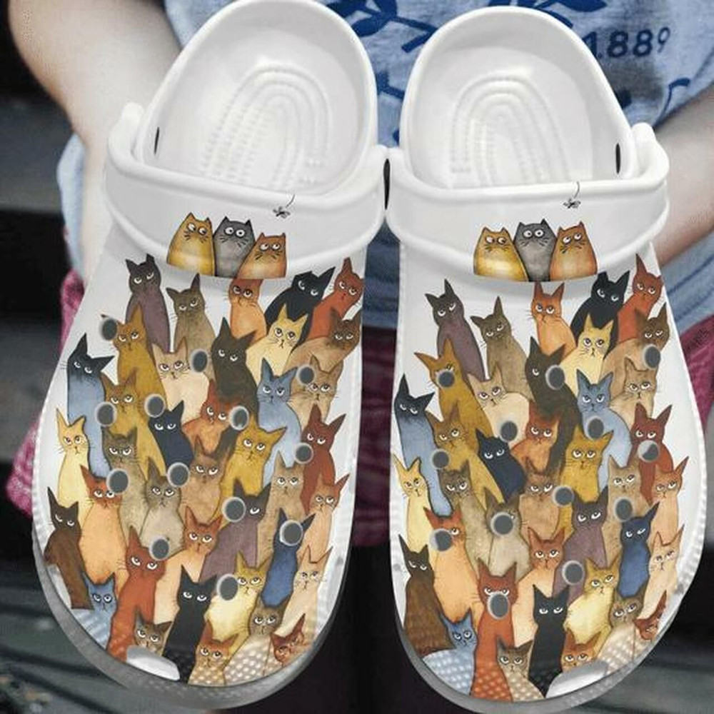 Funny Family Cat Personalized 5 Gift For Lover Rubber Crocs Shoes Comfy Footwear
