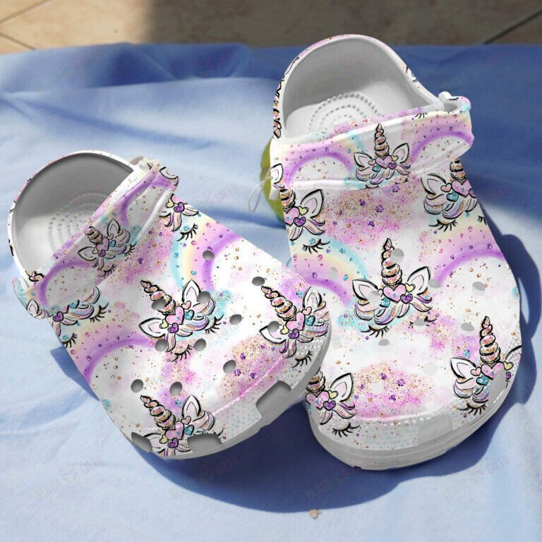 Rainbow Unicorn Shoes Crocs Gifts For Birthday Christmas