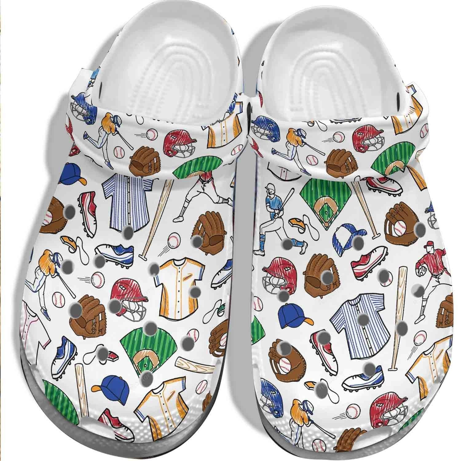 Cartoon Baseball Ball Cap Batter Shoes Crocs Baseballer Custom Shoes Crocs Gift