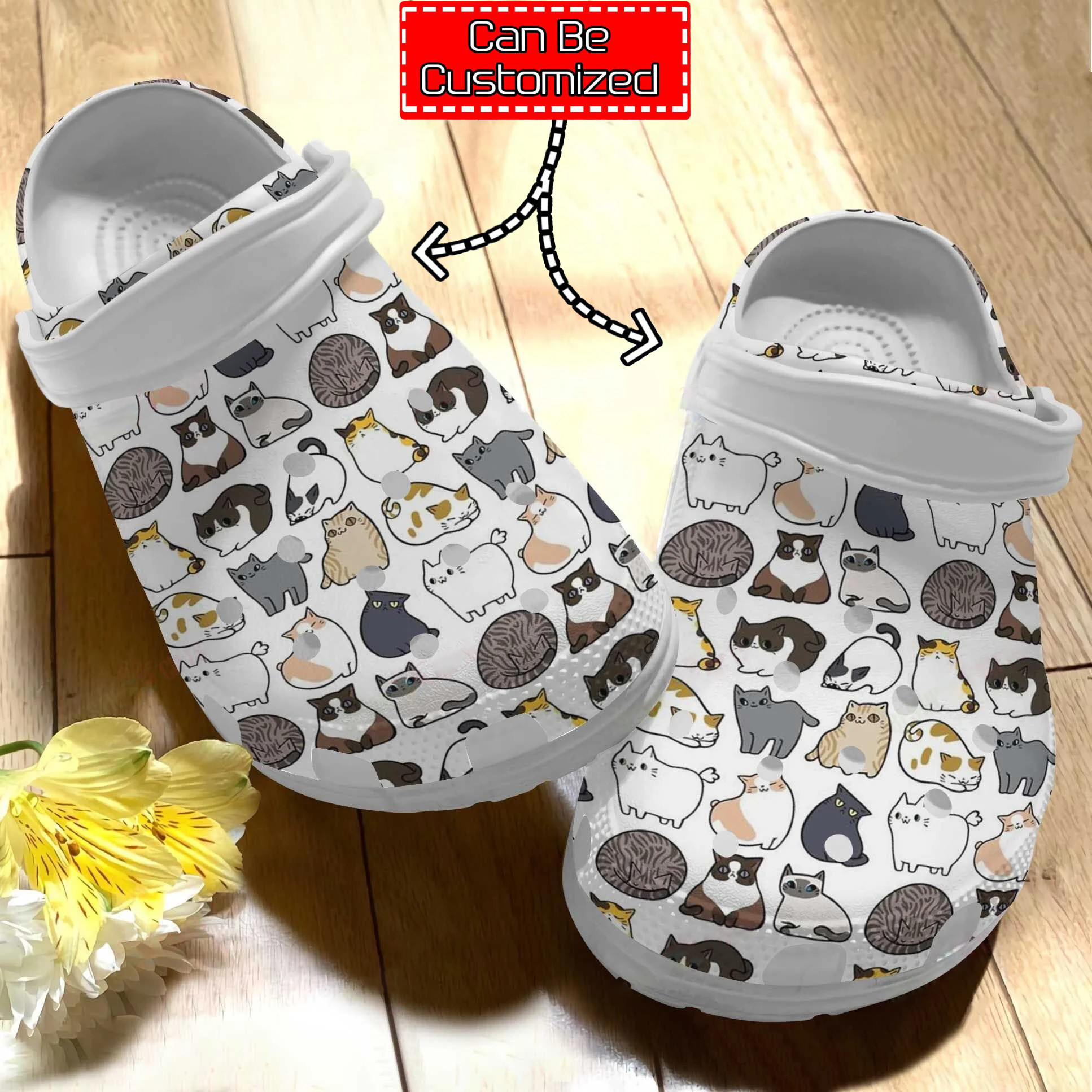 Custom Personalized Lovely Cats Pattern Crocs Shoes