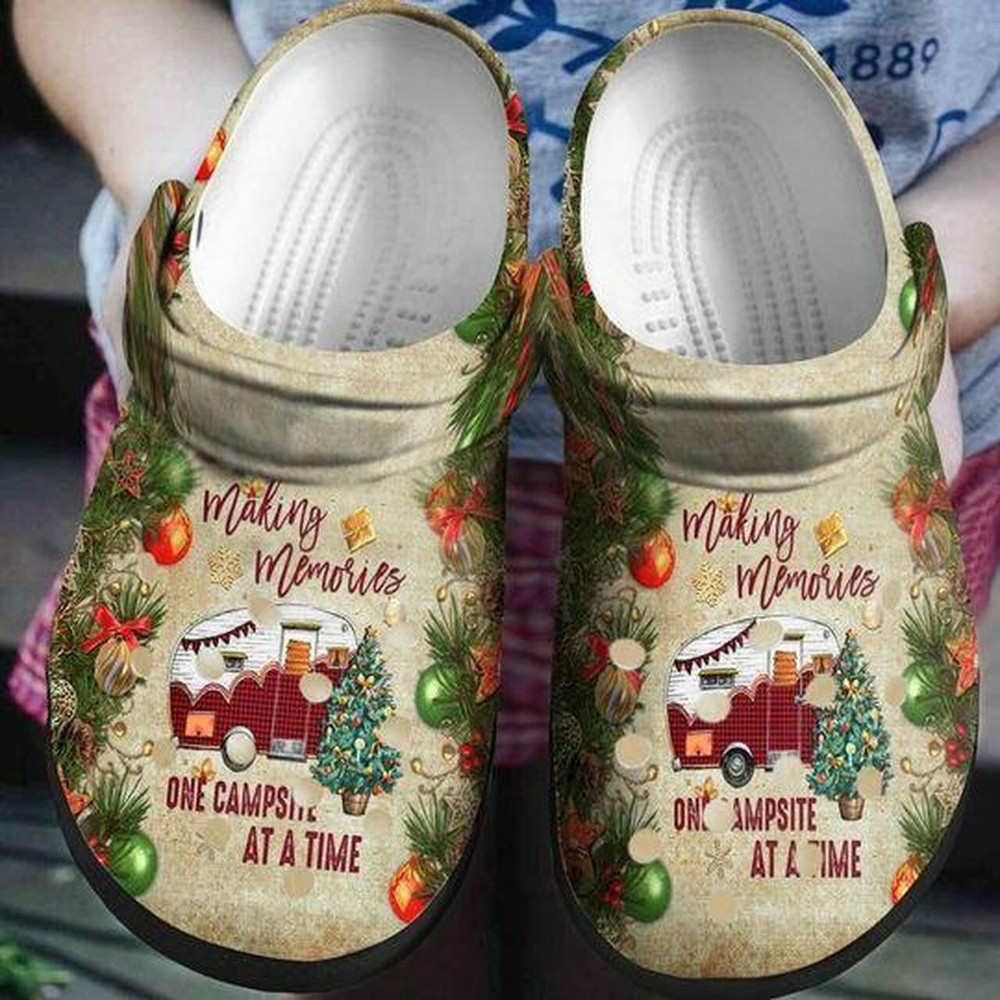 Christmas Camper Van Camping 3 Personalized Lover Rubber Crocs Shoes