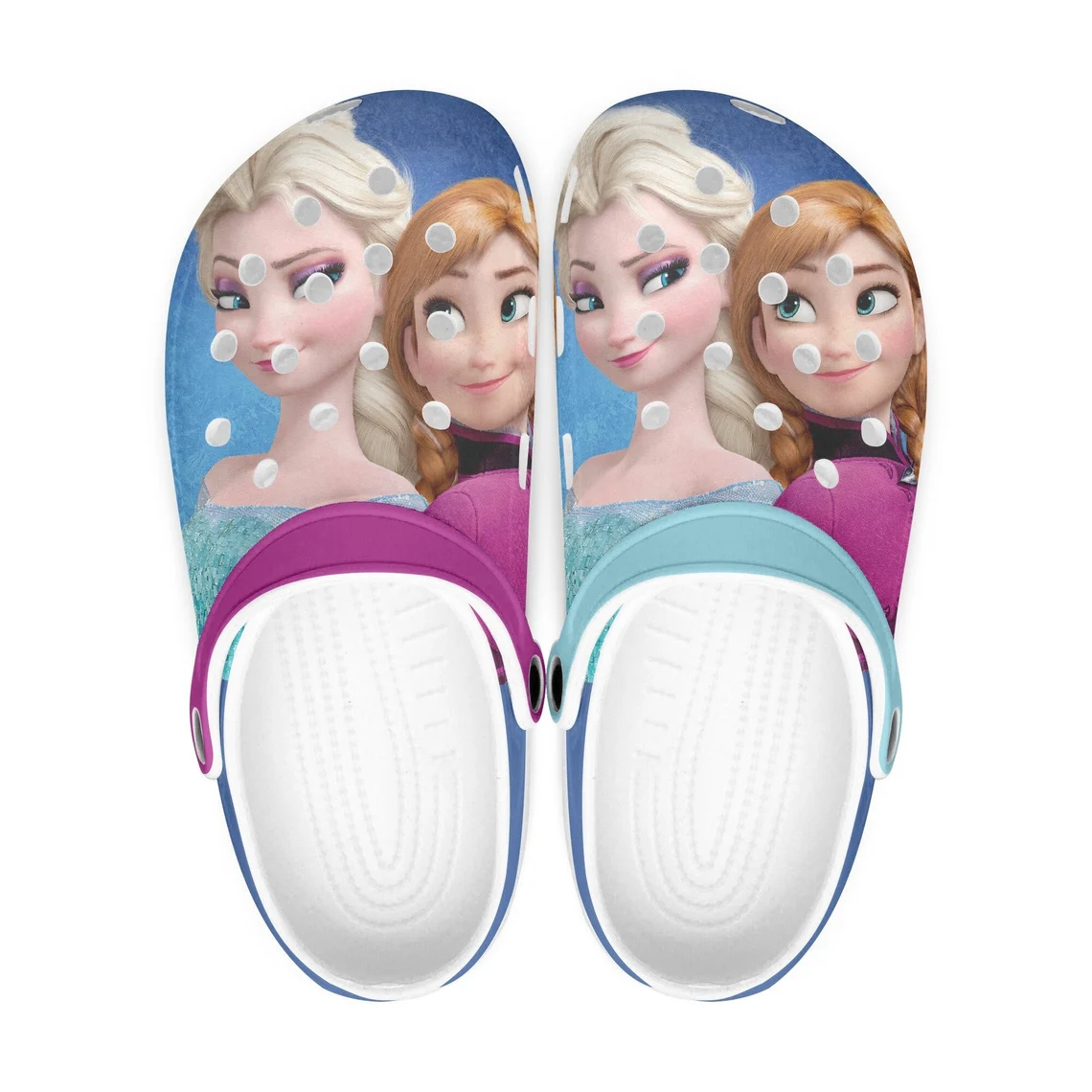 Frozen Elsa, Anna Cartoon Crocs Crocband Shoes Clogs Custom Name