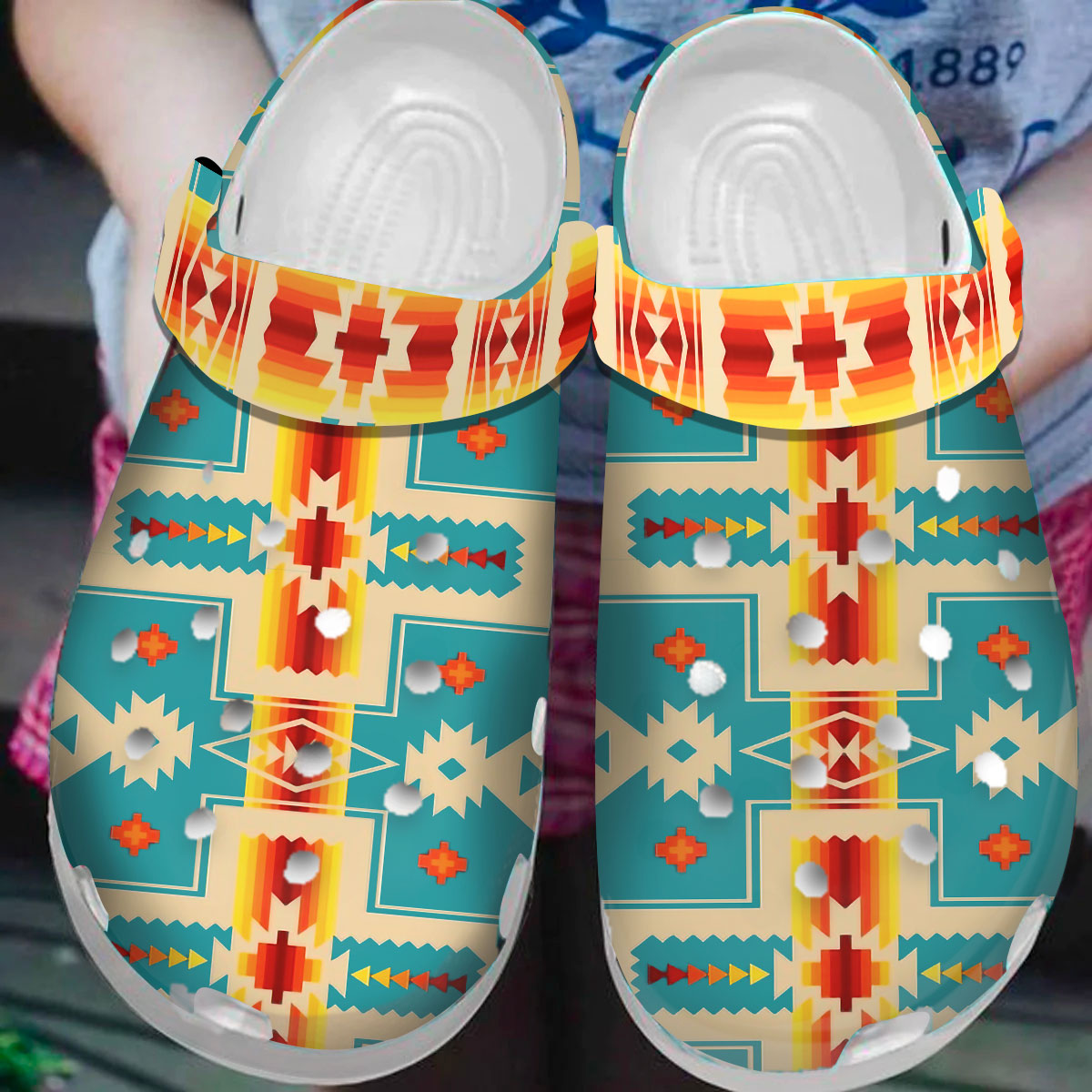 Native American Pattern Crocs Clog Shoes For Kid and Adult - GNL1463000