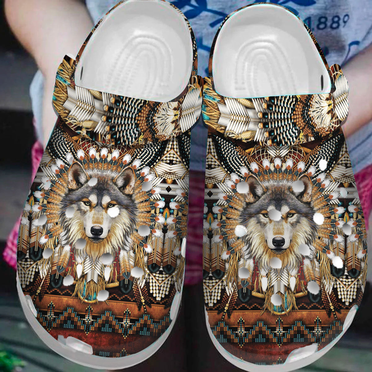 Native American Wolf Dream Catcher Crocs Clog Shoes For Kid and Adult - GNL1463004