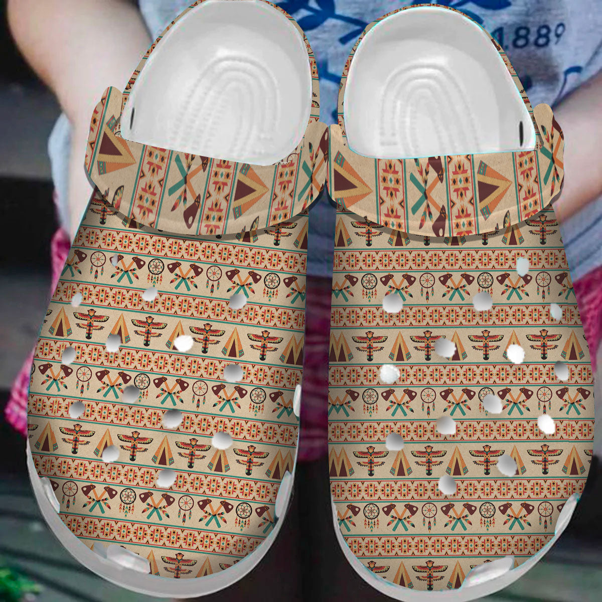 Native American Pattern Crocs Clog Shoes For Kid and Adult - GNL1463046