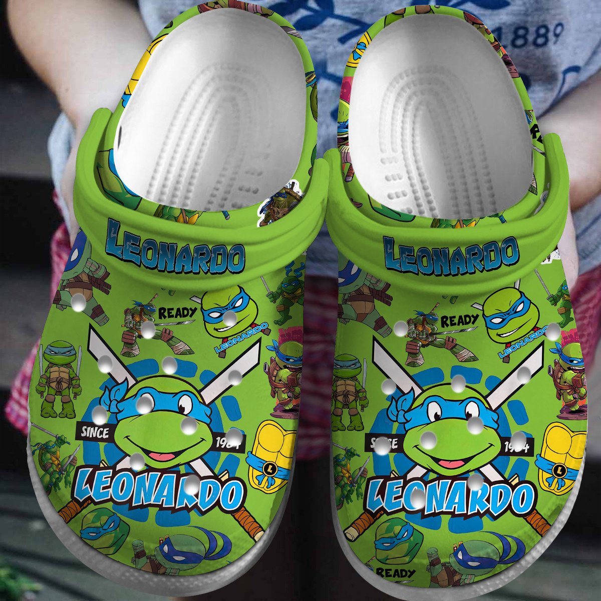 Teenage Mutant Ninja Turtles (LEONARDO) Cartoon Crocs Crocband Clogs Shoes