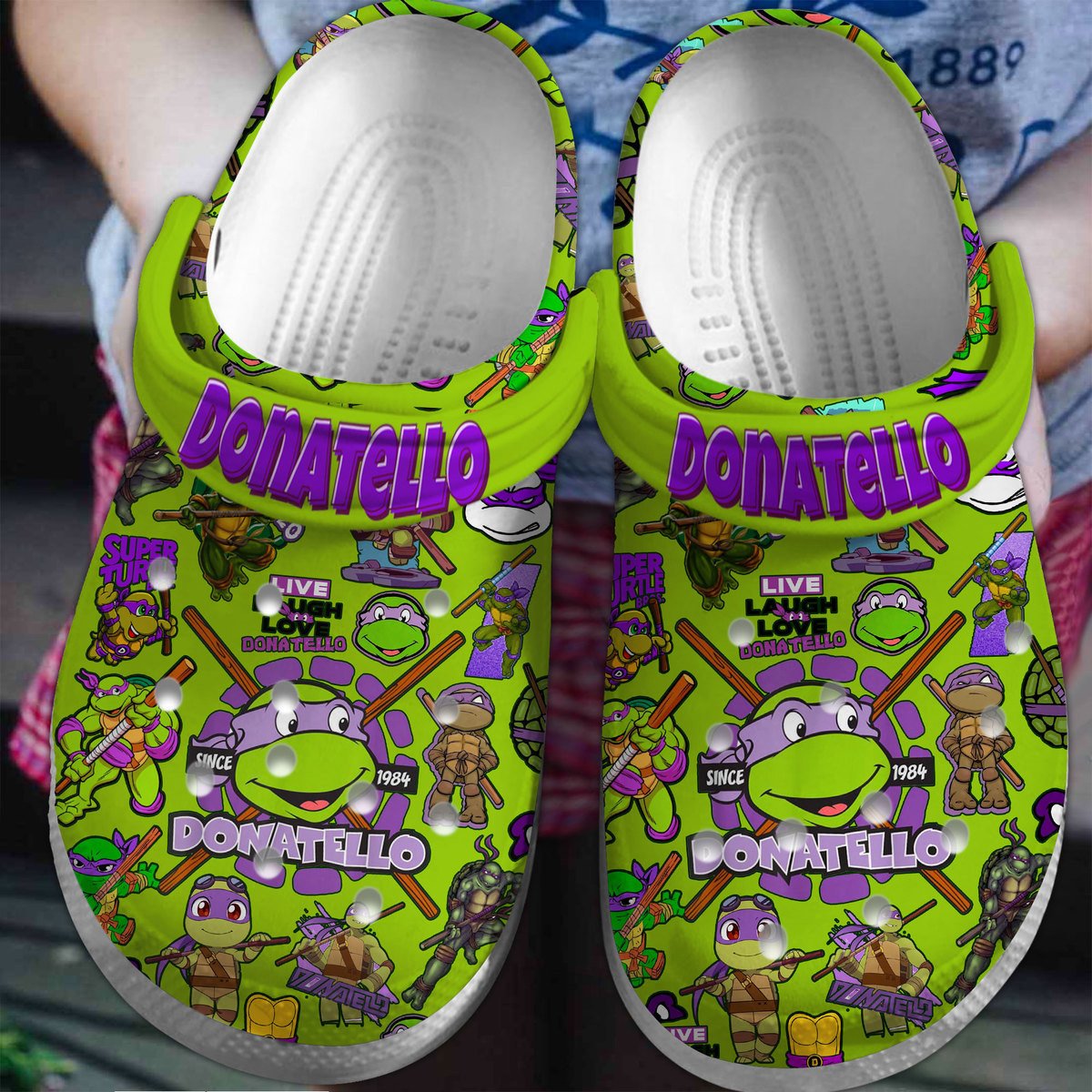 Teenage Mutant Ninja Turtles (DONATELLO) Cartoon Crocs Crocband Clogs Shoes