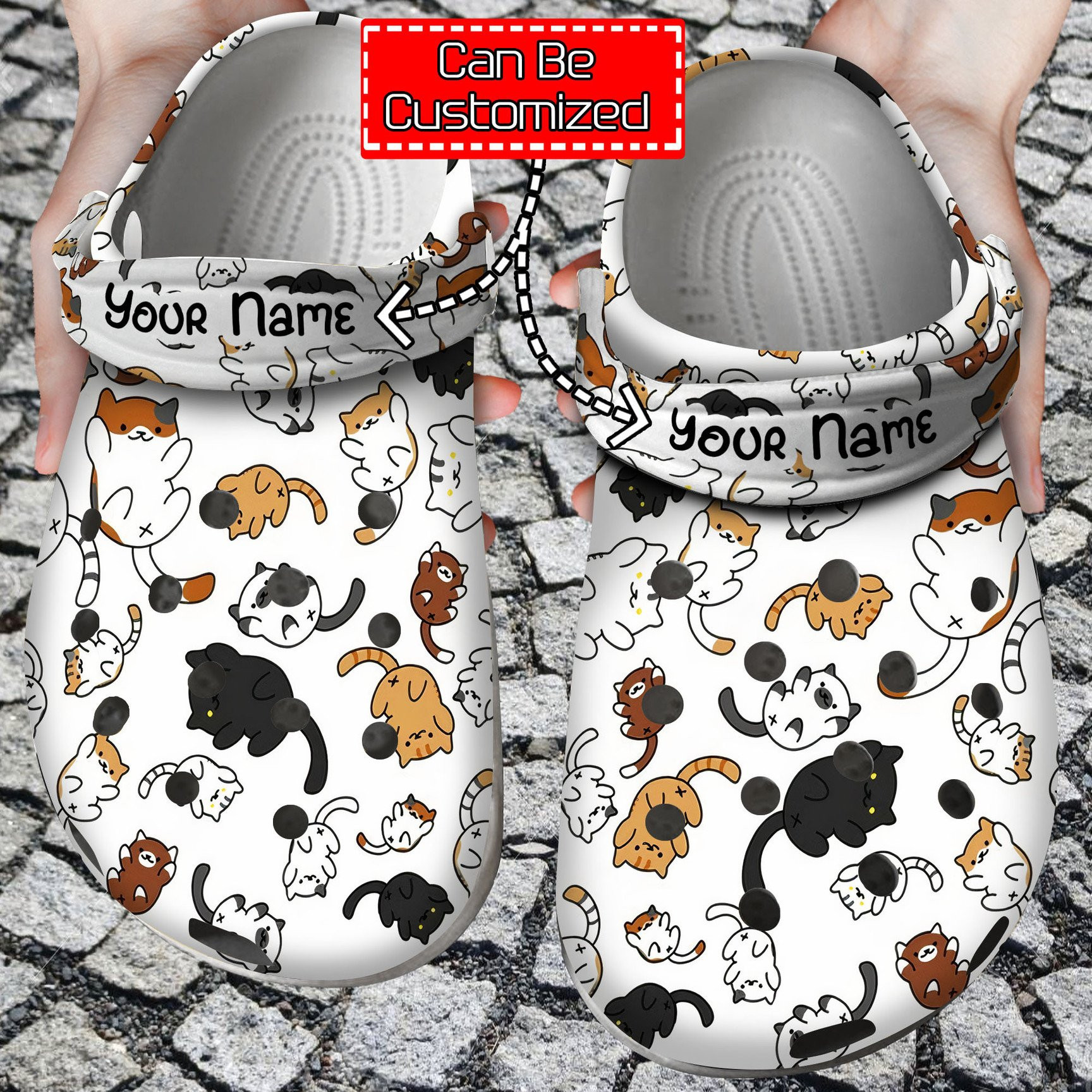 Personalized Cat Pattern Gift For Lovers Comfortable Summer Crocs Shoes Cat