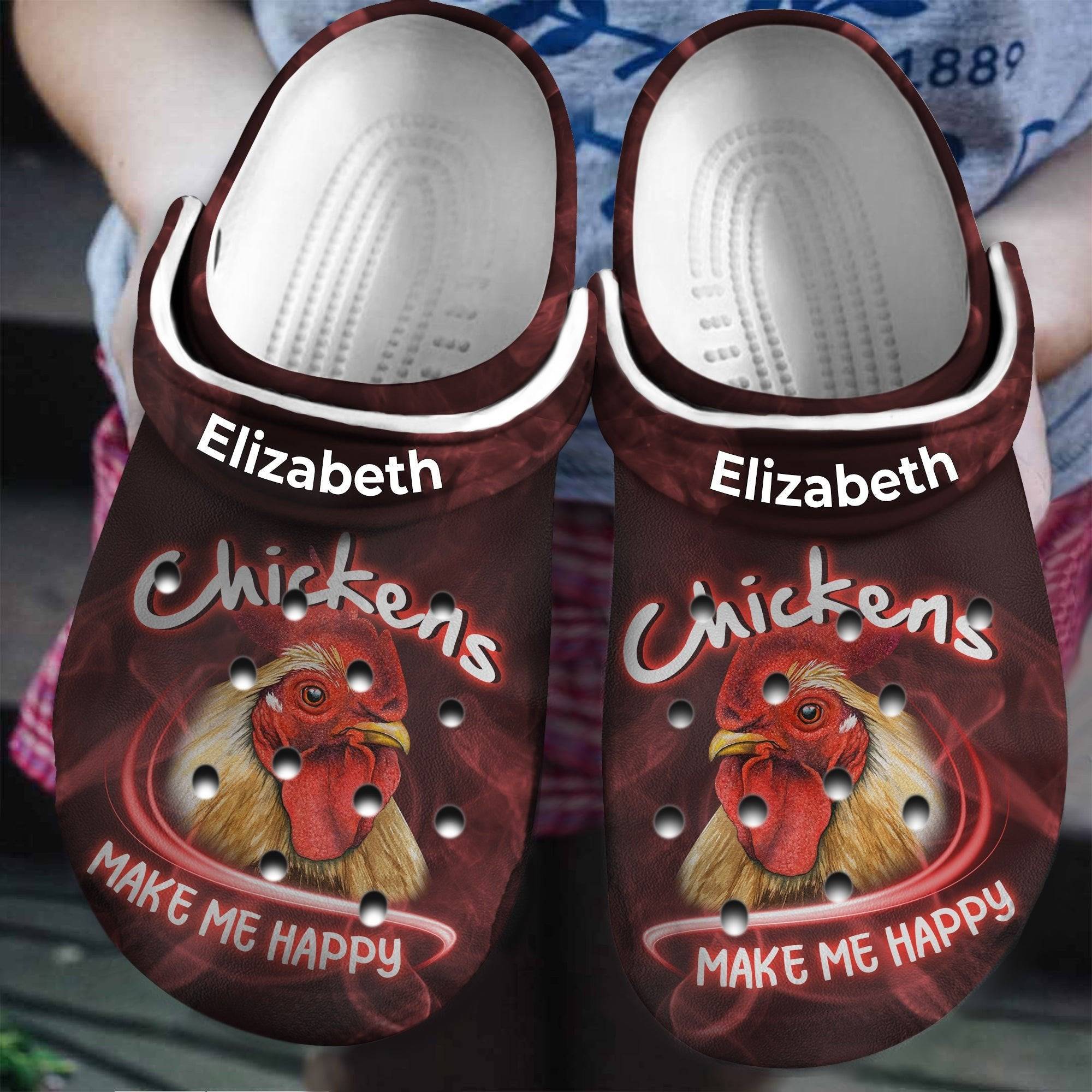 Chickens Make Me Happy Personalized Shoes Crocs Gifts For Men Women