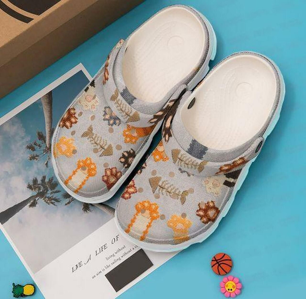 Fish Bone Personalized Cats Legs Gift For Lover Rubber Crocs Shoes Comfy Footwear