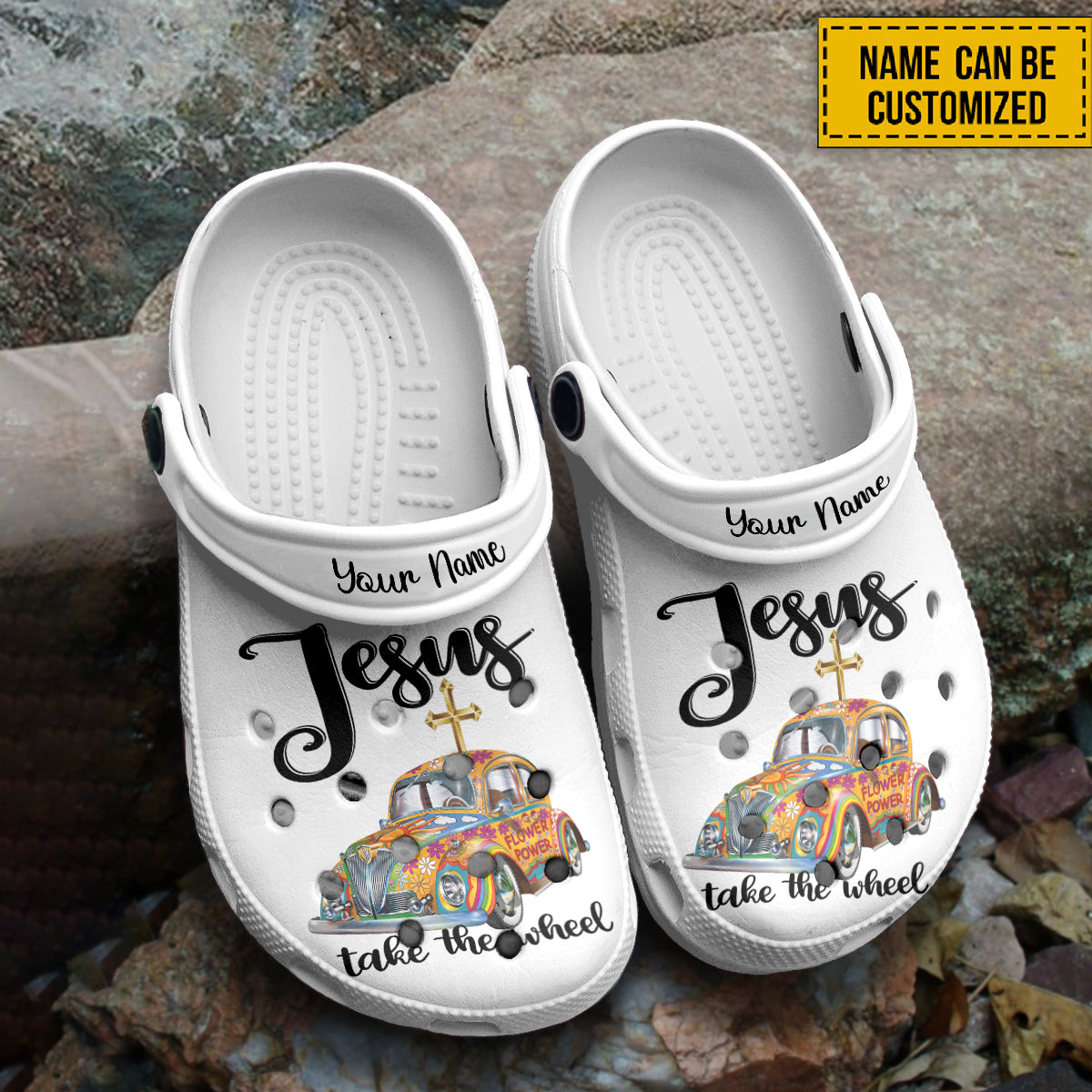 Thanksgiving Customized Crocs Jesus Take The Wheel Fall For Jesus Water Shoes Thanskgiving Custom Gift Ideas
