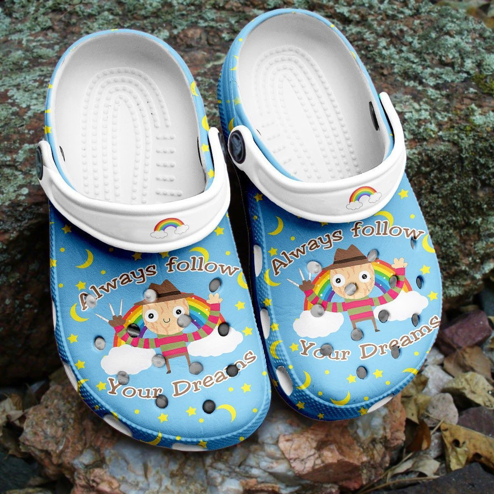 Rainbow Always Follow Your Dreams A124 Lover Rubber Crocs Shoes
