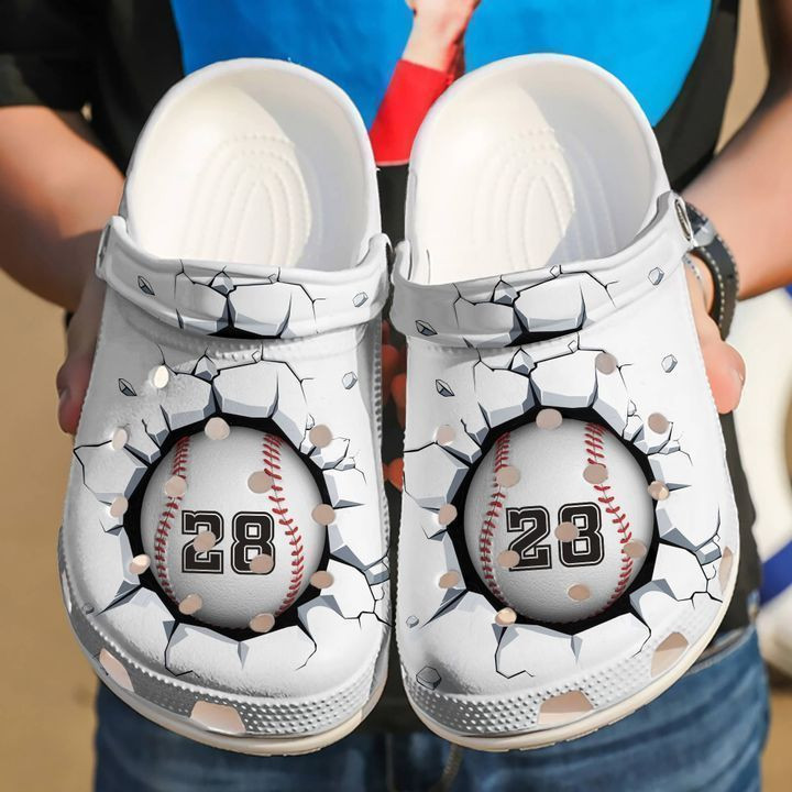 Baseball Personalized Breaking Wall Classic Crocs Shoes