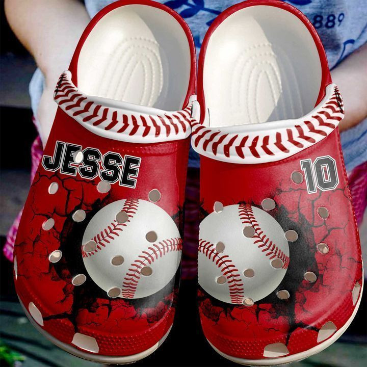 Baseball Personalized Crack Wall Classic Crocs Shoes