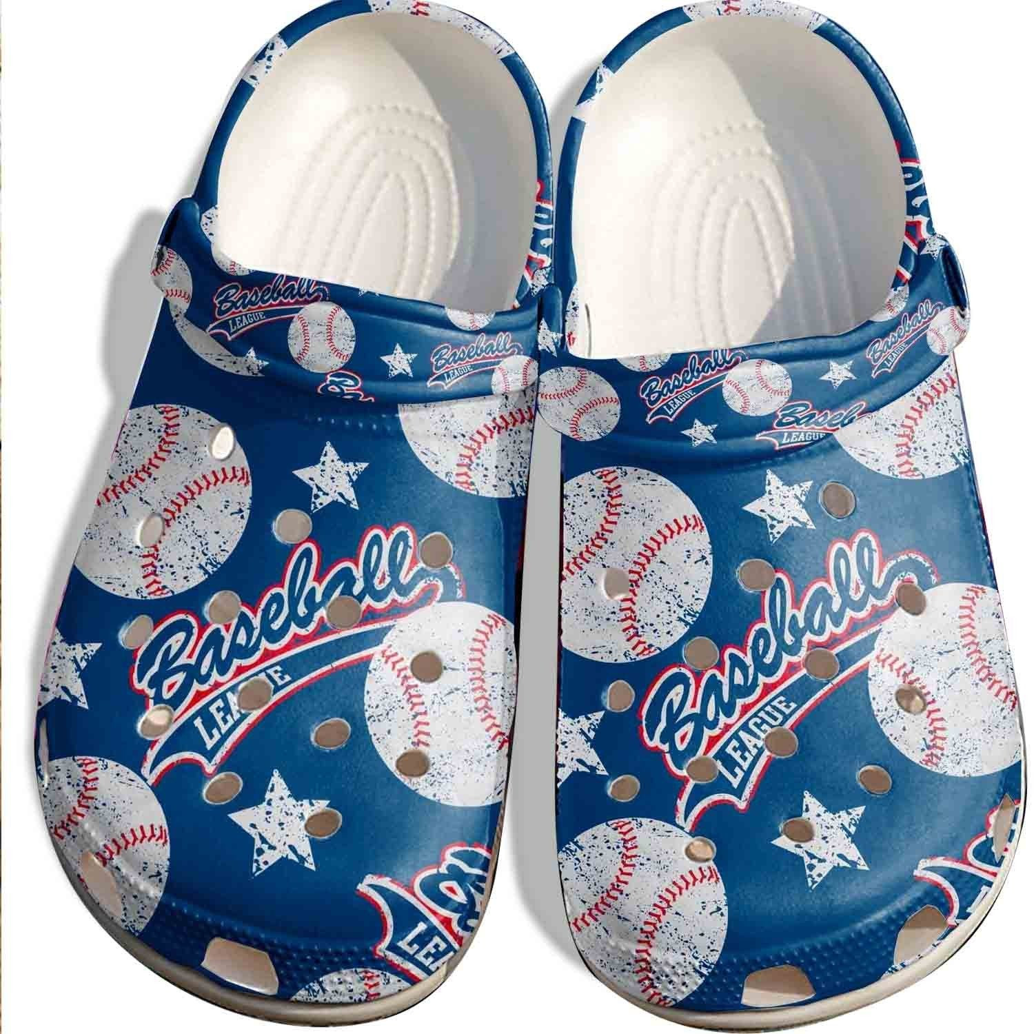 Baseball In Sky Shoes Crocs For Batter-Funny Baseball League Custom Shoes Crocs