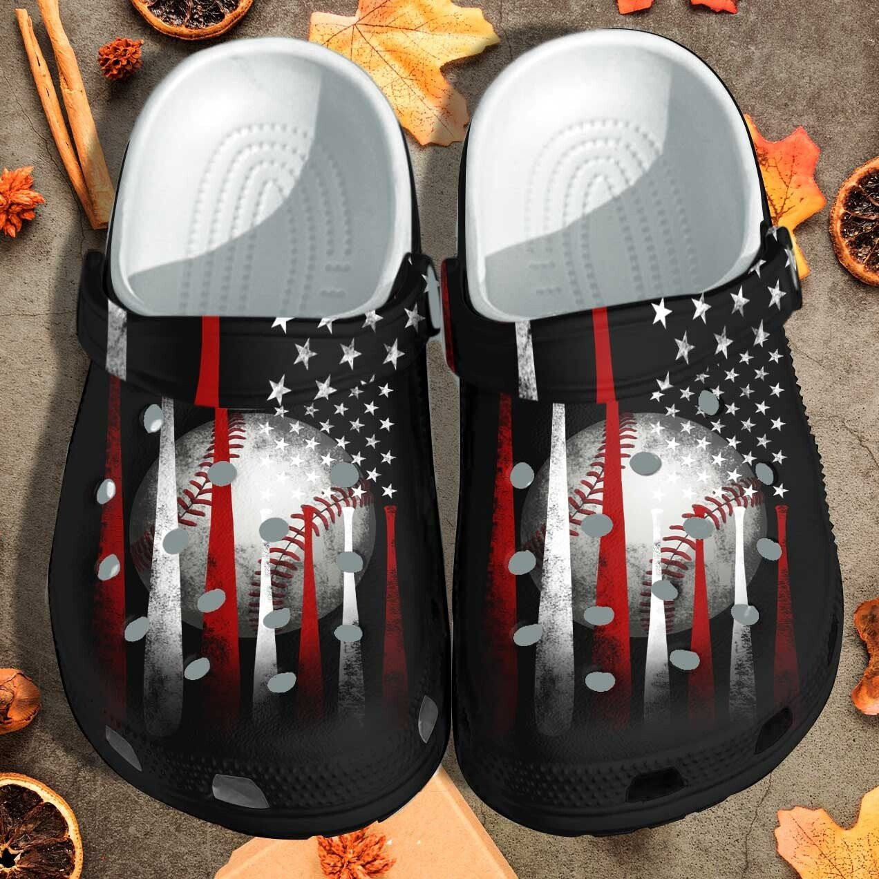 Baseball Ball America Flag Custom Shoes Crocs Baseball Lover Gifts Shoes For Son Husband