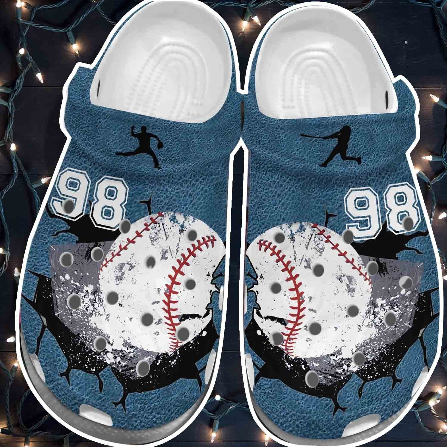 Baseball Falls Against The Wall Shoes Crocs For Batter Custom Shoe Gift For Fan Baseball