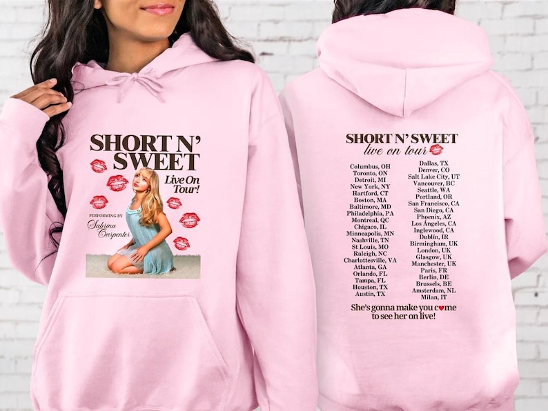 Short N' Sweet Live On Tour Hoodie Performing By Sabrina Carpenter