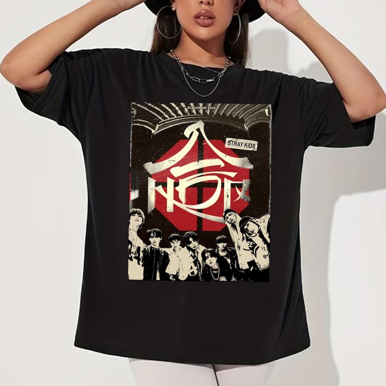 Skzhop Hiptape Graphic T-Shirt Stray Kids Hop Shirt