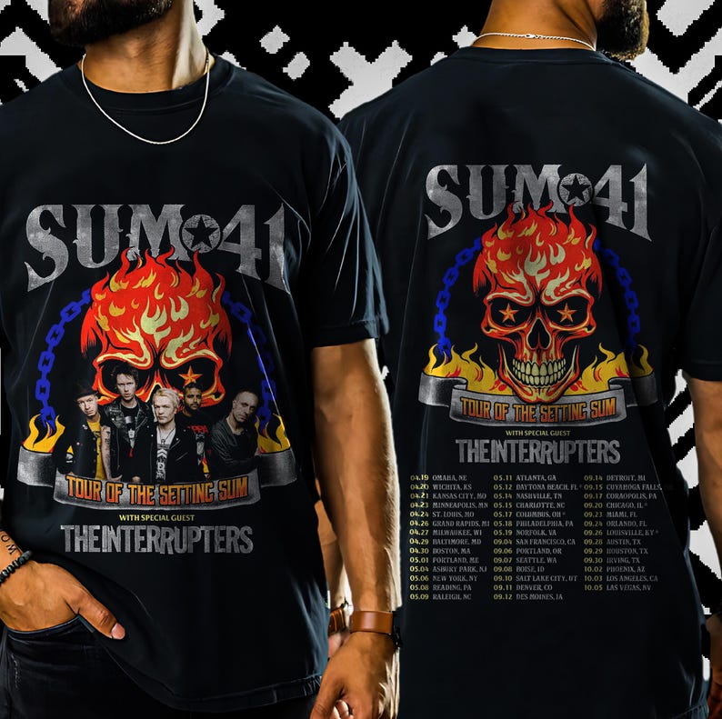 Sum 41 American Tour 2025 Hoodie Sum 41 Tour Of The Setting Sum Shirt