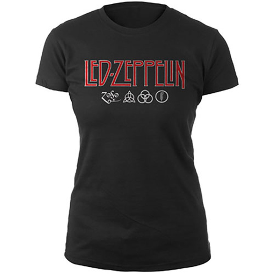 T-Shirt Led Zeppelin Women's Logo and Symbols