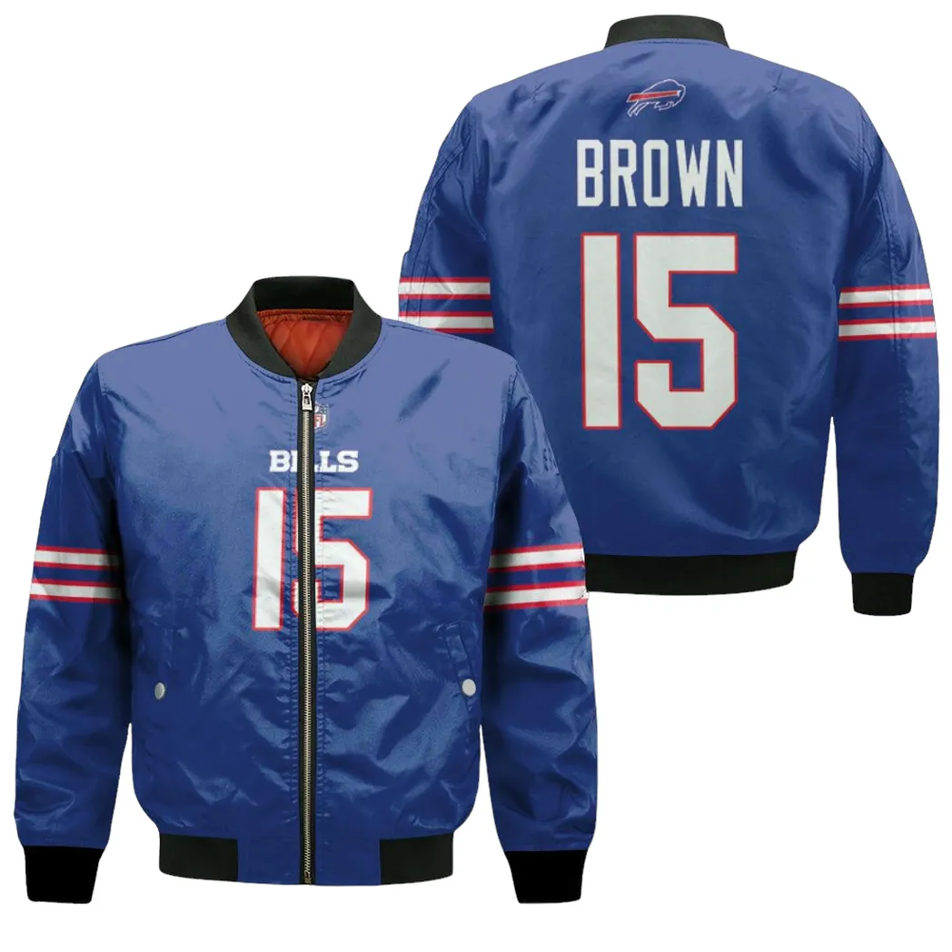 Buffalo Bills John Brown 15 Nfl Legend Player American Football Game Royal 3D Designed Allover Gift For Bills Fans Bomber Jacket For Men Women