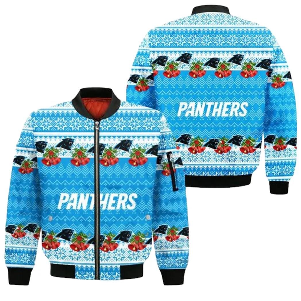 Nfl Carolina Panthers Christmas Bomber Jacket For Men Women