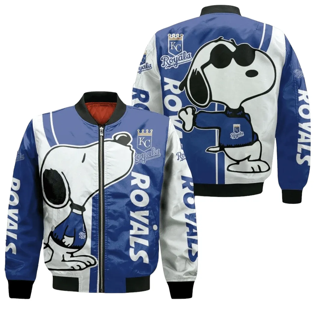 Kansas City Royals Snoopy Lover 3D Printed Bomber Jacket For Men Women